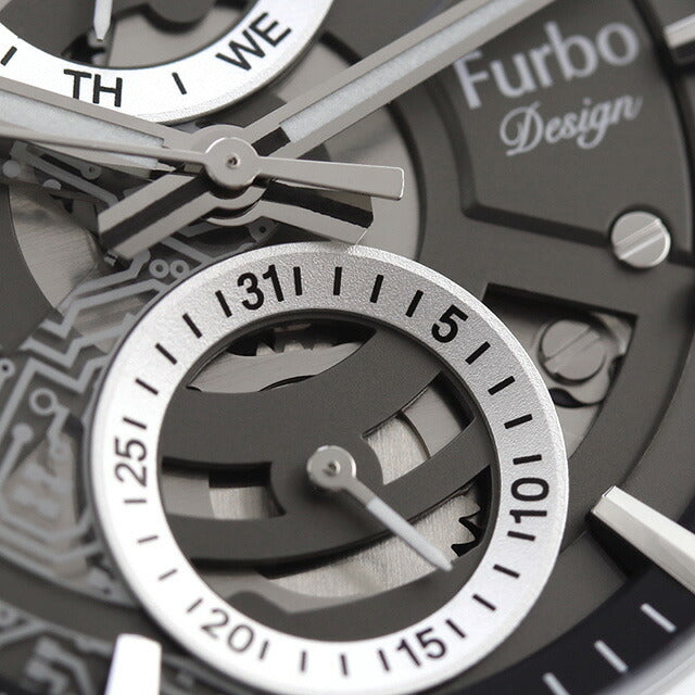 フルボ デザイン ELECTRO クオーツ 腕時計 ブランド メンズ オープンハート Furbo Design NF05W-SSBK ガンメタル スケルトン NF05W-SSBK