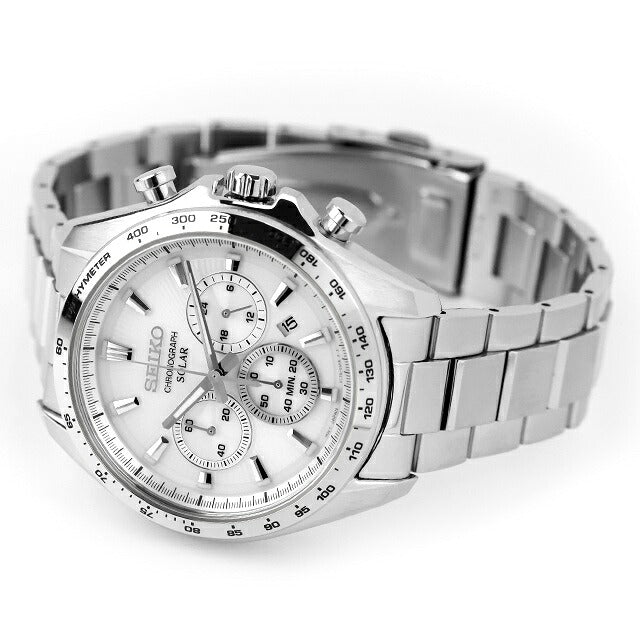 アウトレット セイコーセレクション Sシリーズ ソーラー 腕時計 ブランド メンズ クロノグラフ SEIKO SELECTION SBPY179 アナログ ホワイト 白 OL-SBPY179