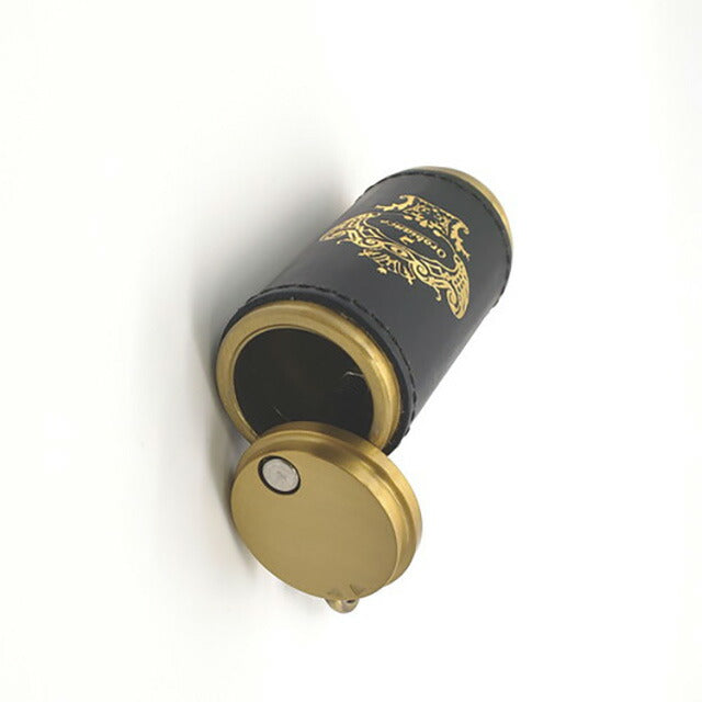 オロビアンコ 携帯灰皿 メンズ レディース ブランド Orobianco アルミ合金、牛革 革巻き ORA-001 GD ブラック ゴールド 小物 ORA-001-GD