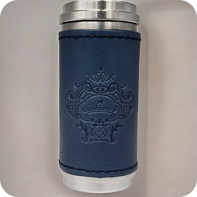 オロビアンコ 携帯灰皿 メンズ レディース ブランド Orobianco アルミ合金、牛革 革巻き ORA-001 NV ネイビー 小物 ORA-001-NV