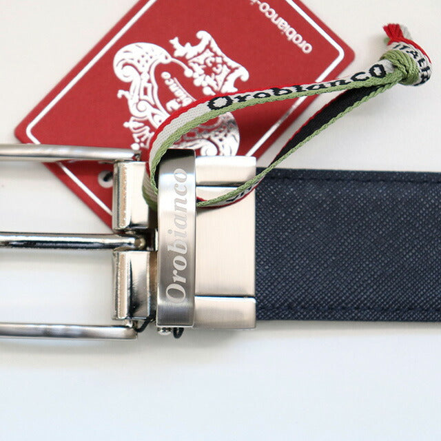 オロビアンコ ベルト メンズ ブランド Orobianco 牛革 革 レザー リバーシブル ORB-011304 D BK/NV ブラック ネイビー 小物 ORB-011304-D-BK-NV