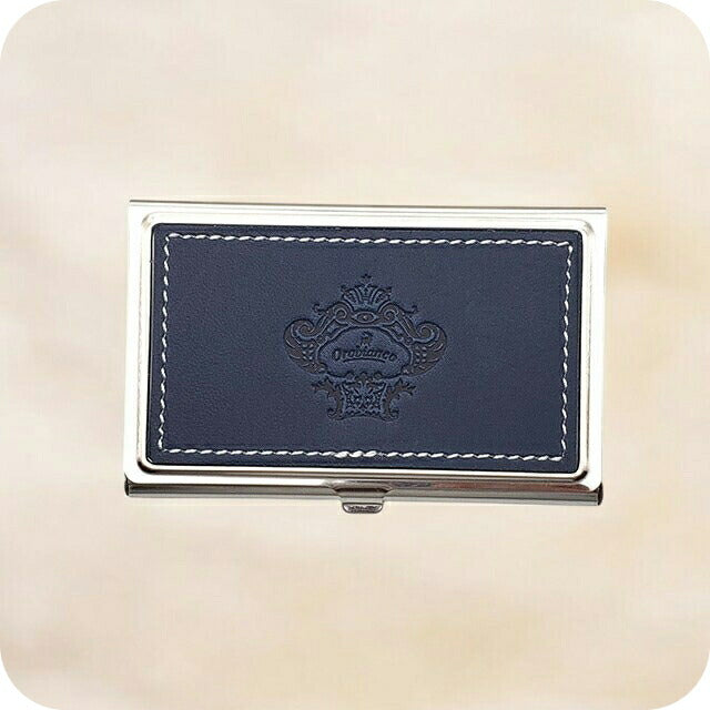 オロビアンコ カードケース メンズ レディース Orobianco カード入れ 名刺入れ パスケース コンパクト ステンレス、牛革 ORCA-01 NV ネイビー 小物 ORCA-01-NV