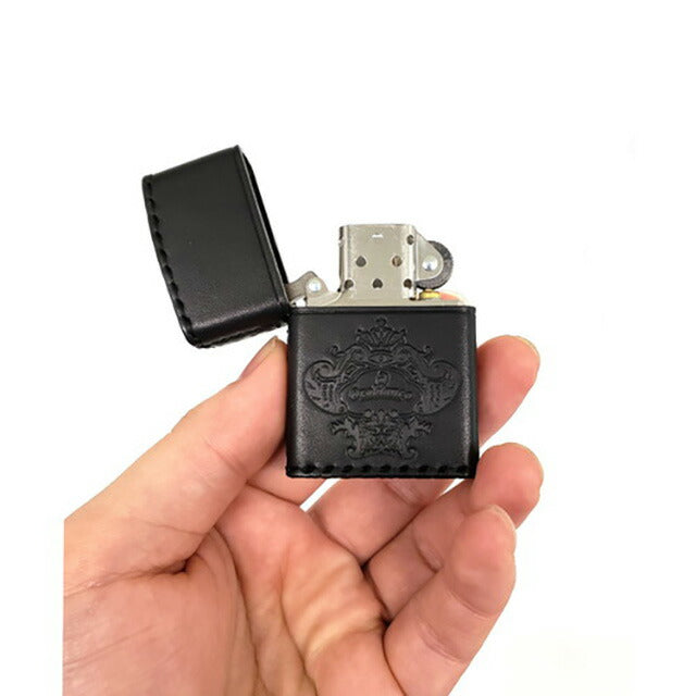 オロビアンコ ライター メンズ レディース ブランド Orobianco 真鍮、牛革 ZIPPO 革巻き ORZ-001 BK ブラック 小物 ORZ-001-BK
