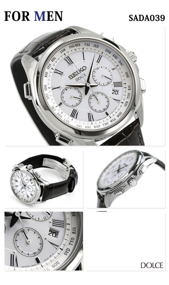 配对表演精工Dolce Exceline Radio Parize Radio Solar White Watch临时庆祝活动礼物配对seiko8