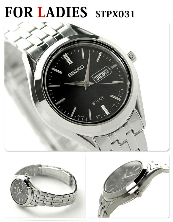 一对观看Seiko Spirics Solar Black Watch Seiko观看年龄庆祝活动礼物对派对的临时2