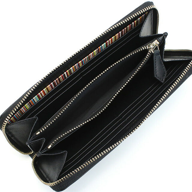 ポール・スミス 長財布ラウンドファスナー メンズ ブランド レザー イタリア M1A4778X BLACK ブラック 財布 PAUM1A4778X051