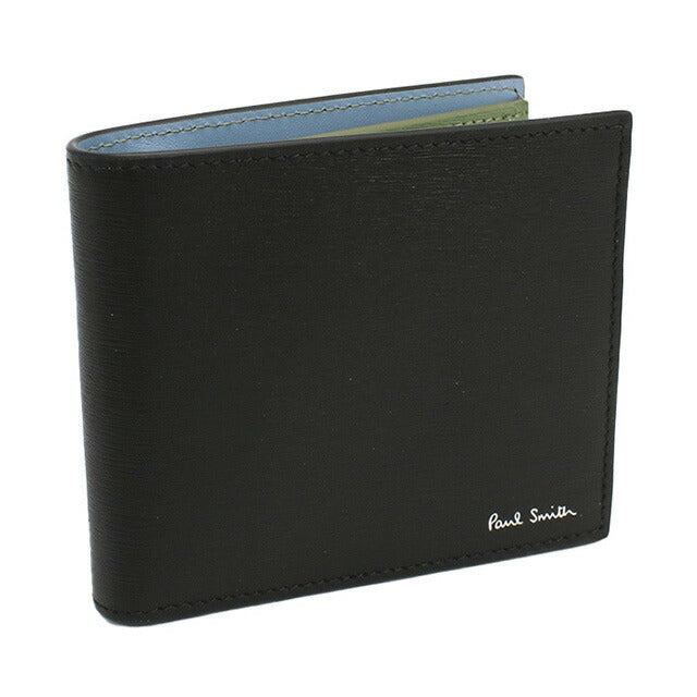 ポール・スミス 二折財布小銭入付き メンズ ブランド Paul Smith レザー イタリア M1A4833 BLACK ブラック 財布 PAUM1A4833321