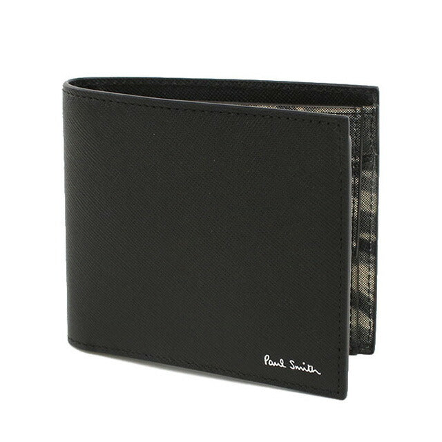 ポール・スミス 二折財布小銭入付き メンズ ブランド Paul Smith PHBALL レザー M1A4833 ブラック 財布 PAUM1A4833331