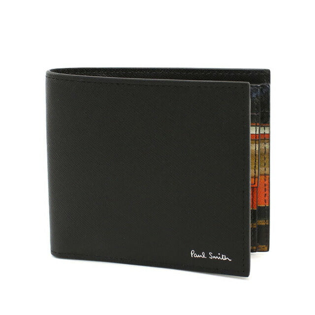 ポール・スミス 二折財布小銭入付き メンズ ブランド Paul Smith PMINUN レザー M1A4833 ブラック 財布 PAUM1A4833341