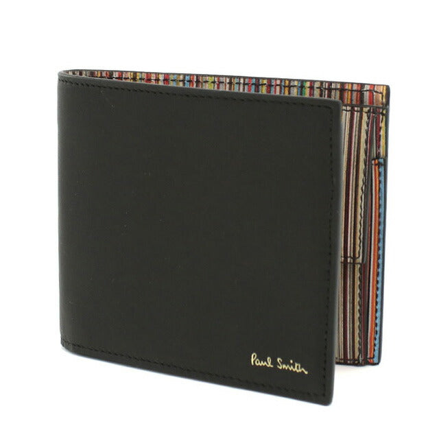 ポール・スミス 二折財布小銭入付き メンズ ブランド Paul Smith レザー M1A4833 ブラック 財布 PAUM1A4833371