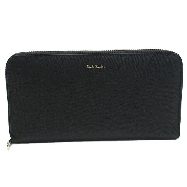 ポール・スミス 長財布ラウンドファスナー メンズ ブランド レザー イタリア W1A4609X BLACK ブラック 財布 PAUW1A4609X011