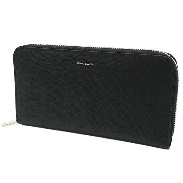 ポール・スミス 長財布ラウンドファスナー メンズ ブランド レザー イタリア W1A4609X BLACK ブラック 財布 PAUW1A4609X011