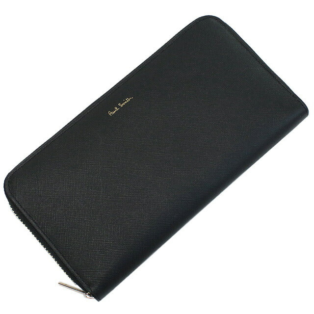 ポール・スミス 長財布ラウンドファスナー メンズ ブランド レザー イタリア W1A4609X BLACK ブラック 財布 PAUW1A4609X011