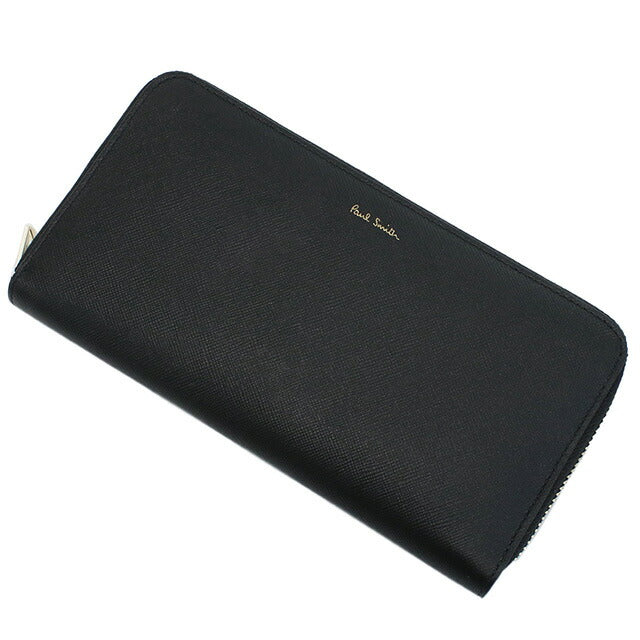 ポール・スミス 長財布ラウンドファスナー メンズ ブランド レザー イタリア W1A4609X BLACK ブラック 財布 PAUW1A4609X011