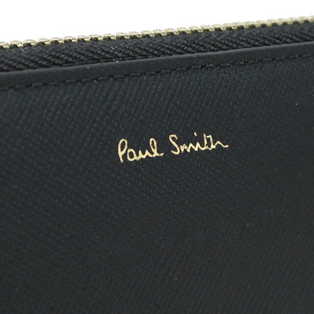 ポール・スミス 長財布ラウンドファスナー メンズ ブランド レザー イタリア W1A4609X BLACK ブラック 財布 PAUW1A4609X011