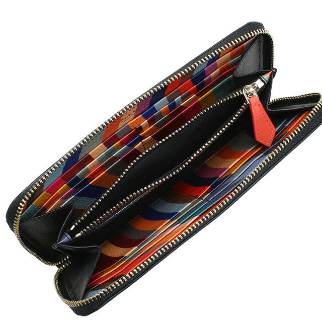 ポール・スミス 長財布ラウンドファスナー メンズ ブランド レザー イタリア W1A4609X BLACK ブラック 財布 PAUW1A4609X011