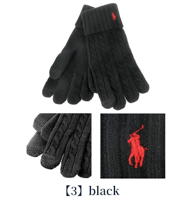2026 最新 ポロ ラルフローレン 手袋 メンズ ブランド POLO RALPH LAUREN スマートフォン対応 ロゴ 無地 PC0713 黒 青 ネイビー グレー 選べるモデル PC0713