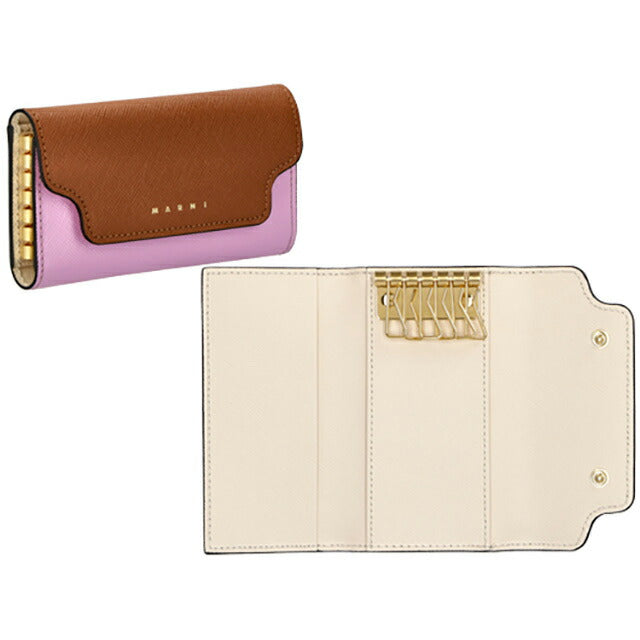 マルニ キーケース レディース ブランド MARNI PCMO0017U1-LV520 ブラウン/ピンク PCMO0017U1LV520-Z565N