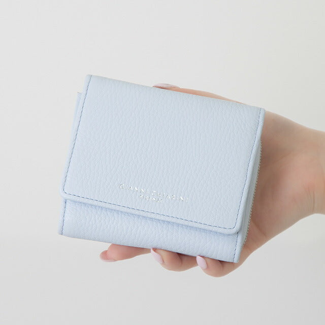 ジャンニ・キアリーニ 三つ折り財布 レディース ブランド GIANNI CHIARINI PF 5080 GRN ライトブルー PF5080GRN-ANCWA