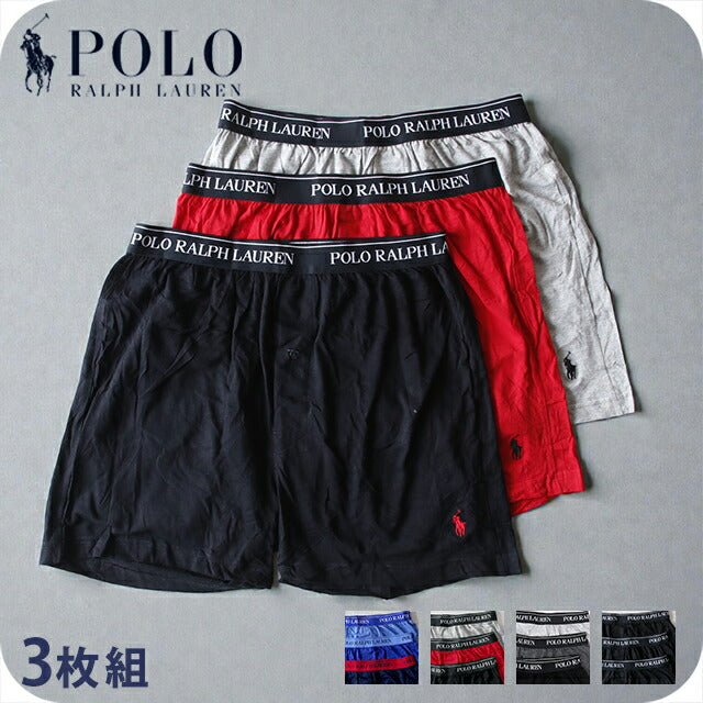 Polo Ralph Lauren 短裤 男士品牌 S M L 3 件套一件式内裤 内裤 红色 黑色 可选型号 POLO-KNIT-BOXER