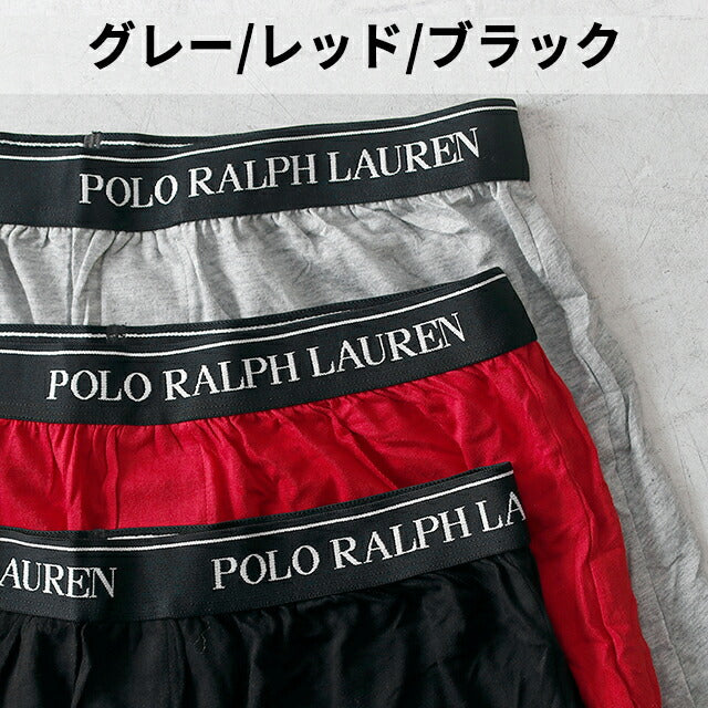 ポロ ラルフ ローレン トランクス メンズ ブランド S M L 3枚セット ワンポイント 下着 アンダーウェア 赤 黒 選べるモデル POLO-KNIT-BOXER