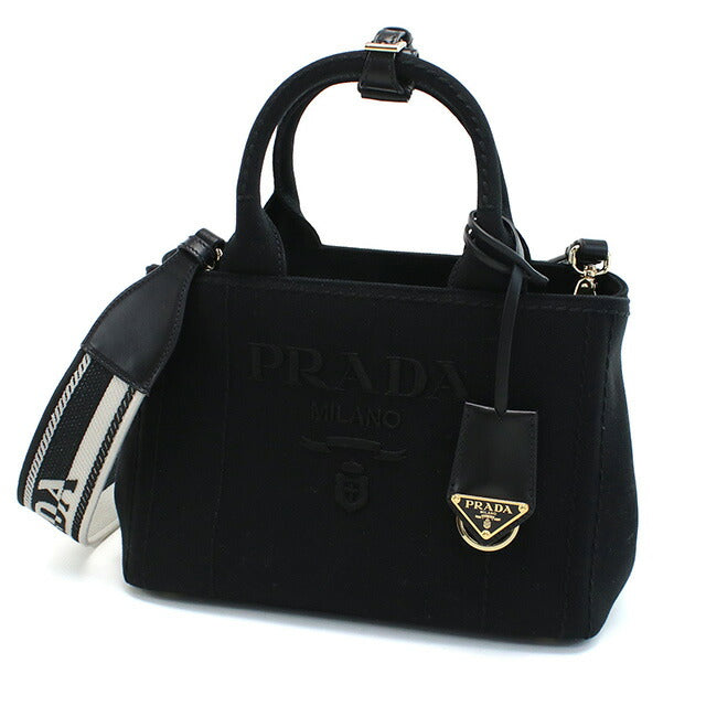 プラダ トートバッグ レディース ブランド PRADA CANAPA RICAMO キャンバス イタリア 1BG464 NERO ブラック バッグ PRA1BG464011