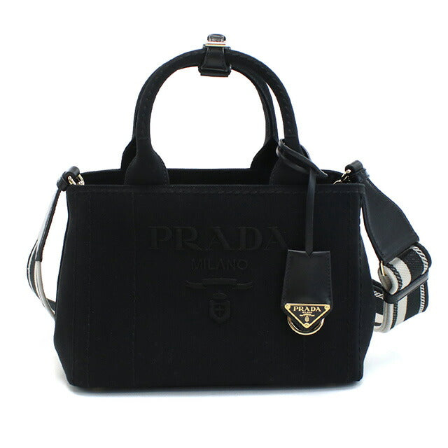 プラダ トートバッグ レディース ブランド PRADA CANAPA RICAMO キャンバス イタリア 1BG464 NERO ブラック バッグ PRA1BG464011