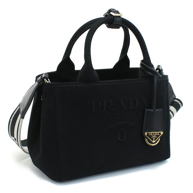 プラダ トートバッグ レディース ブランド PRADA CANAPA RICAMO キャンバス イタリア 1BG464 NERO ブラック バッグ PRA1BG464011