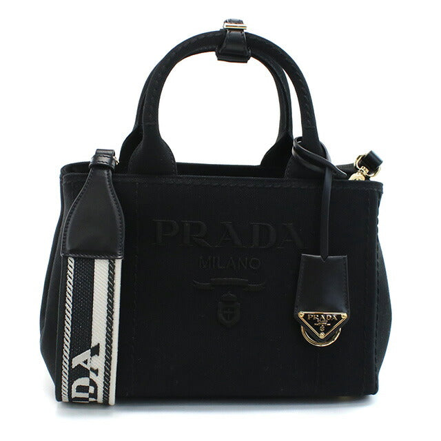 プラダ トートバッグ レディース ブランド PRADA CANAPA RICAMO キャンバス イタリア 1BG464 NERO ブラック バッグ PRA1BG464011