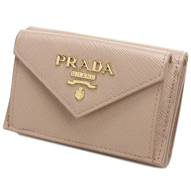 プラダ 三つ折り財布 レディース ブランド PRADA イタリア 1MH021 CIPRIA ベージュ系 財布 PRA1MH021041