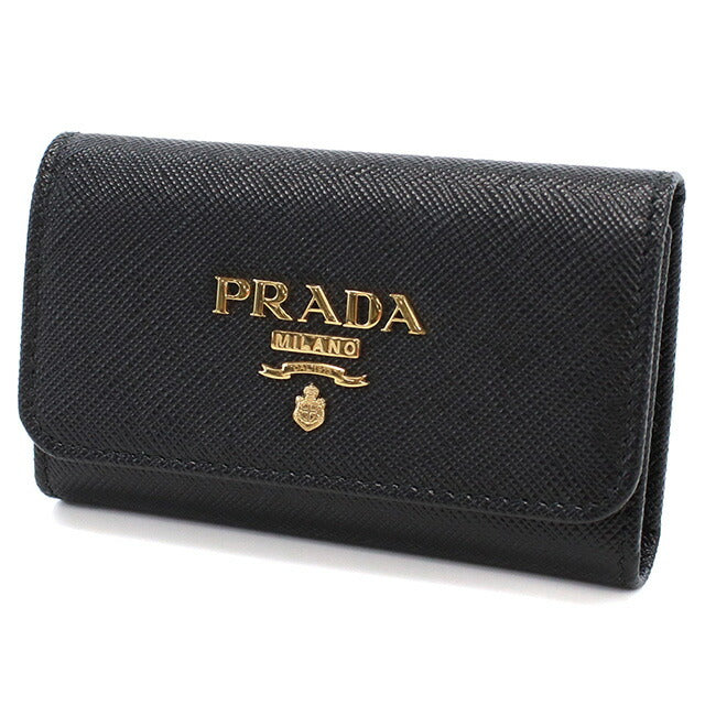 プラダ 4連キーケース レディース ブランド PRADA SAFFIANO METAL ORO レザー イタリア 1PG004 NERO ブラック 小物 PRA1PG004011