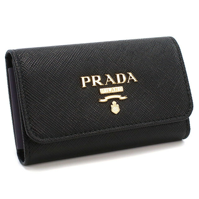 プラダ 4連キーケース レディース ブランド PRADA SAFFIANO METAL ORO レザー イタリア 1PG004 NERO ブラック 小物 PRA1PG004011