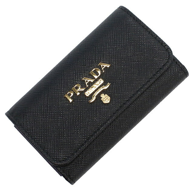 プラダ 4連キーケース レディース ブランド PRADA SAFFIANO METAL ORO レザー イタリア 1PG004 NERO ブラック 小物 PRA1PG004011