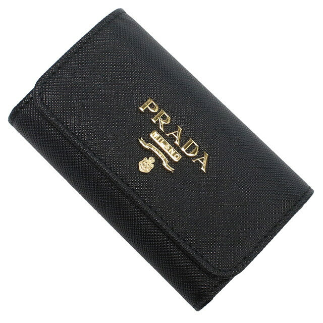 プラダ 4連キーケース レディース ブランド PRADA SAFFIANO METAL ORO レザー イタリア 1PG004 NERO ブラック 小物 PRA1PG004011