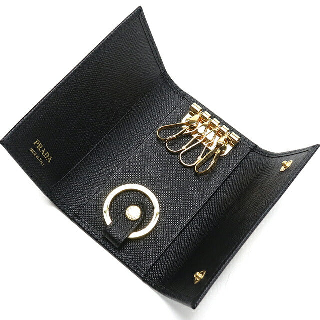 プラダ 4連キーケース コンパクト レディース ブランド PRADA 1PG004 ブラック PRA1PG004091