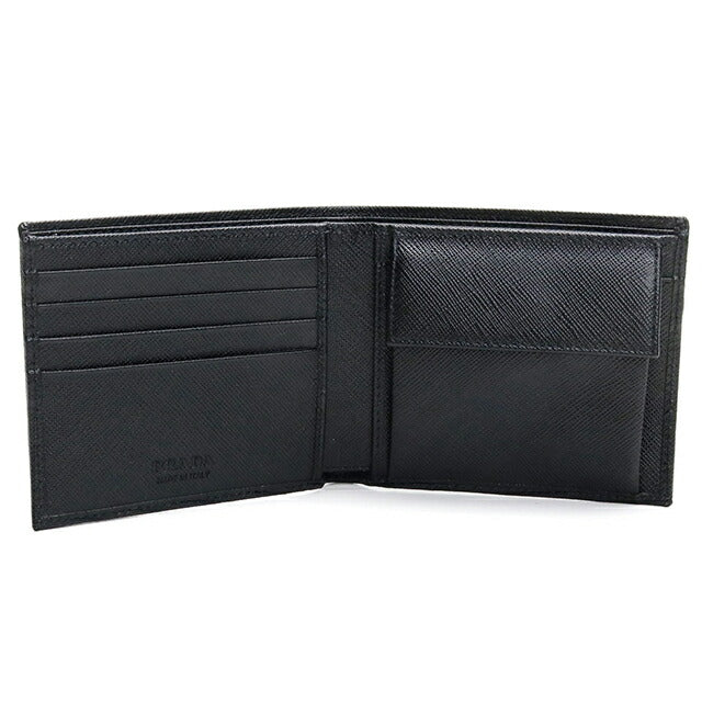 プラダ 二つ折り財布 二折財布小銭入付き 二つ折り財布 二折財布 メンズ ブランド PRADA 2MO738 NERO PRA2MO738081