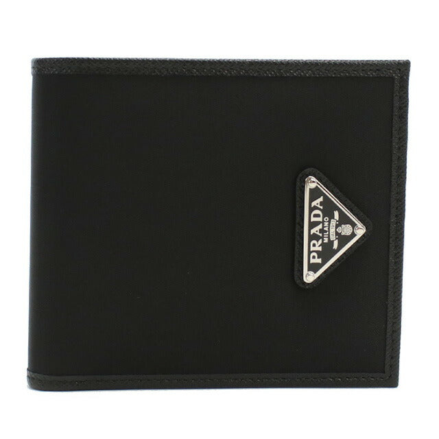 プラダ 二折財布小銭入付き メンズ ブランド PRADA イタリア 2MO738 NERO ブラック 財布 PRA2MO738141