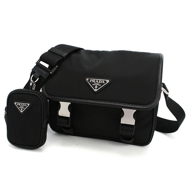 プラダ 斜め掛けショルダーバッグ メンズ ブランド TESSUTO+SAFFIANO ナイロン イタリア 2VD034 NERO ブラック バッグ PRA2VD034011