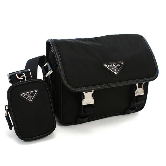 プラダ 斜め掛けショルダーバッグ メンズ ブランド TESSUTO+SAFFIANO ナイロン イタリア 2VD034 NERO ブラック バッグ PRA2VD034011