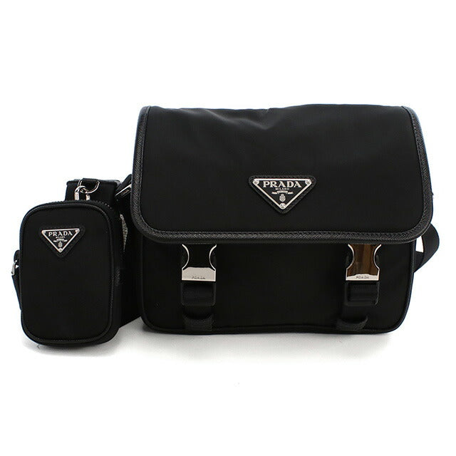 プラダ 斜め掛けショルダーバッグ メンズ ブランド TESSUTO+SAFFIANO ナイロン イタリア 2VD034 NERO ブラック バッグ PRA2VD034011