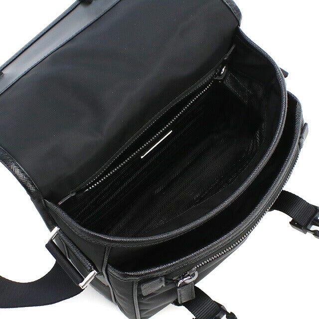 プラダ 斜め掛けショルダーバッグ メンズ ブランド TESSUTO+SAFFIANO ナイロン イタリア 2VD034 NERO ブラック バッグ PRA2VD034011