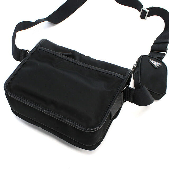 プラダ 斜め掛けショルダーバッグ メンズ ブランド TESSUTO+SAFFIANO ナイロン イタリア 2VD034 NERO ブラック バッグ PRA2VD034011