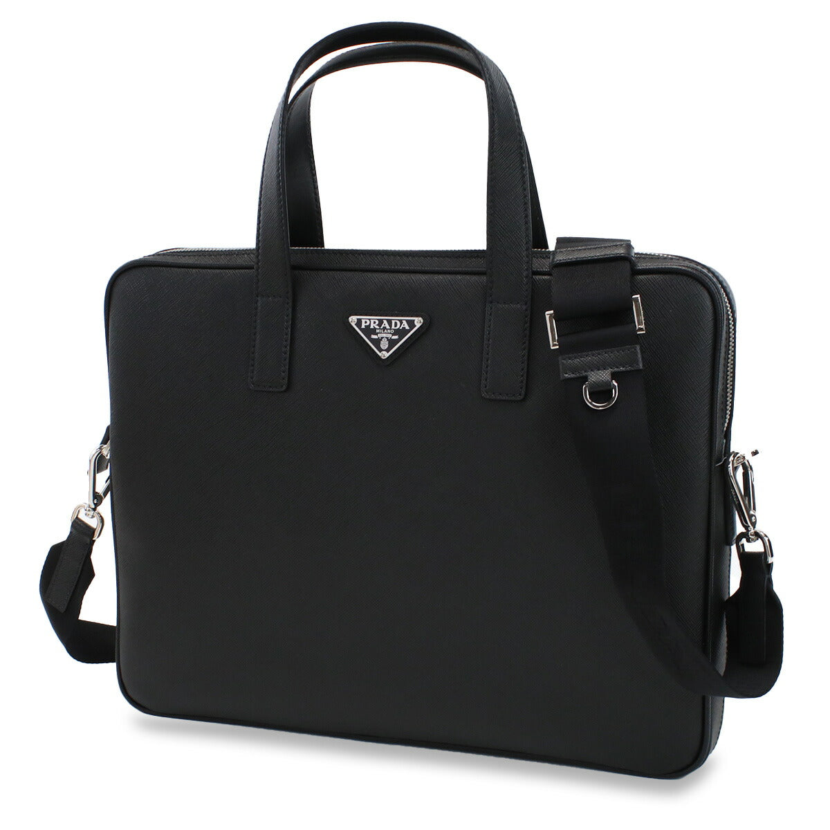 プラダ ブリーフケース メンズ SAFFIANO TRAVEL レザー イタリア 2VE368 NERO ブラック バッグ PRA2VE368011