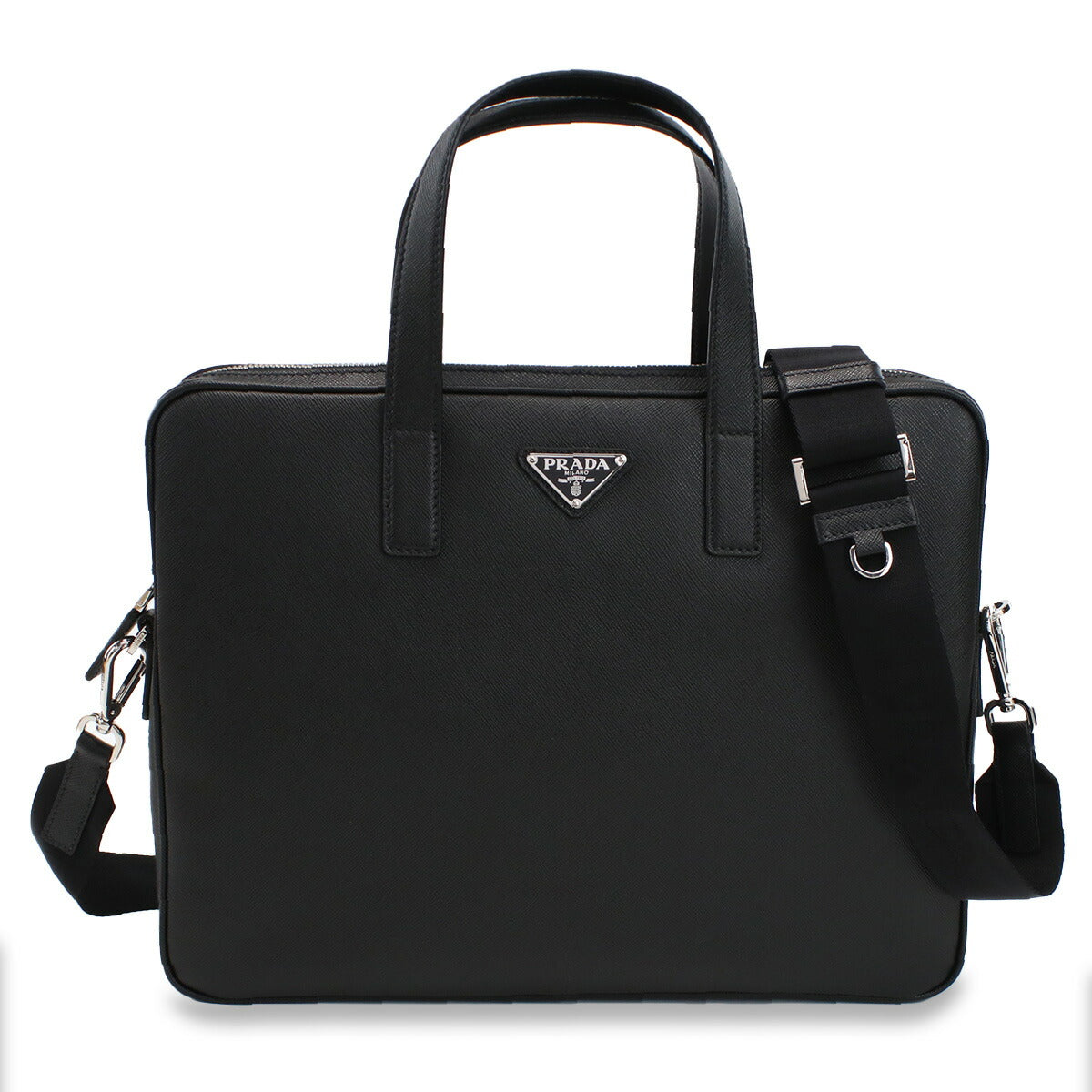 プラダ ブリーフケース メンズ SAFFIANO TRAVEL レザー イタリア 2VE368 NERO ブラック バッグ PRA2VE368011