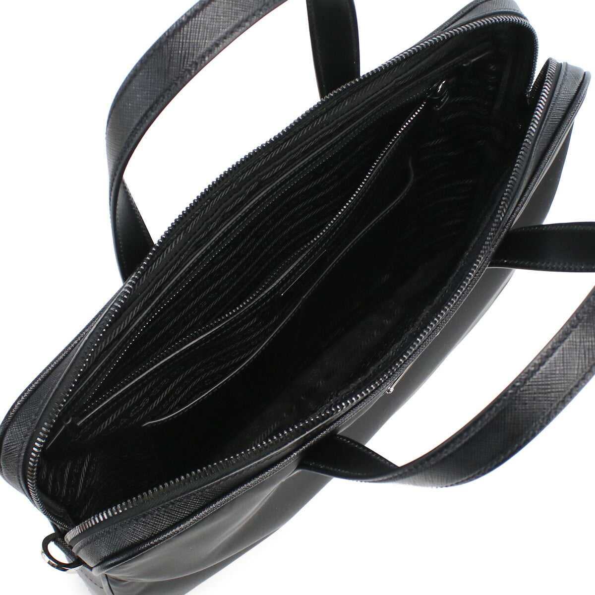 プラダ ブリーフケース メンズ TESSUTO+SAFFIANO ナイロン レザー イタリア 2VE368 NERO ブラック バッグ PRA2VE368021