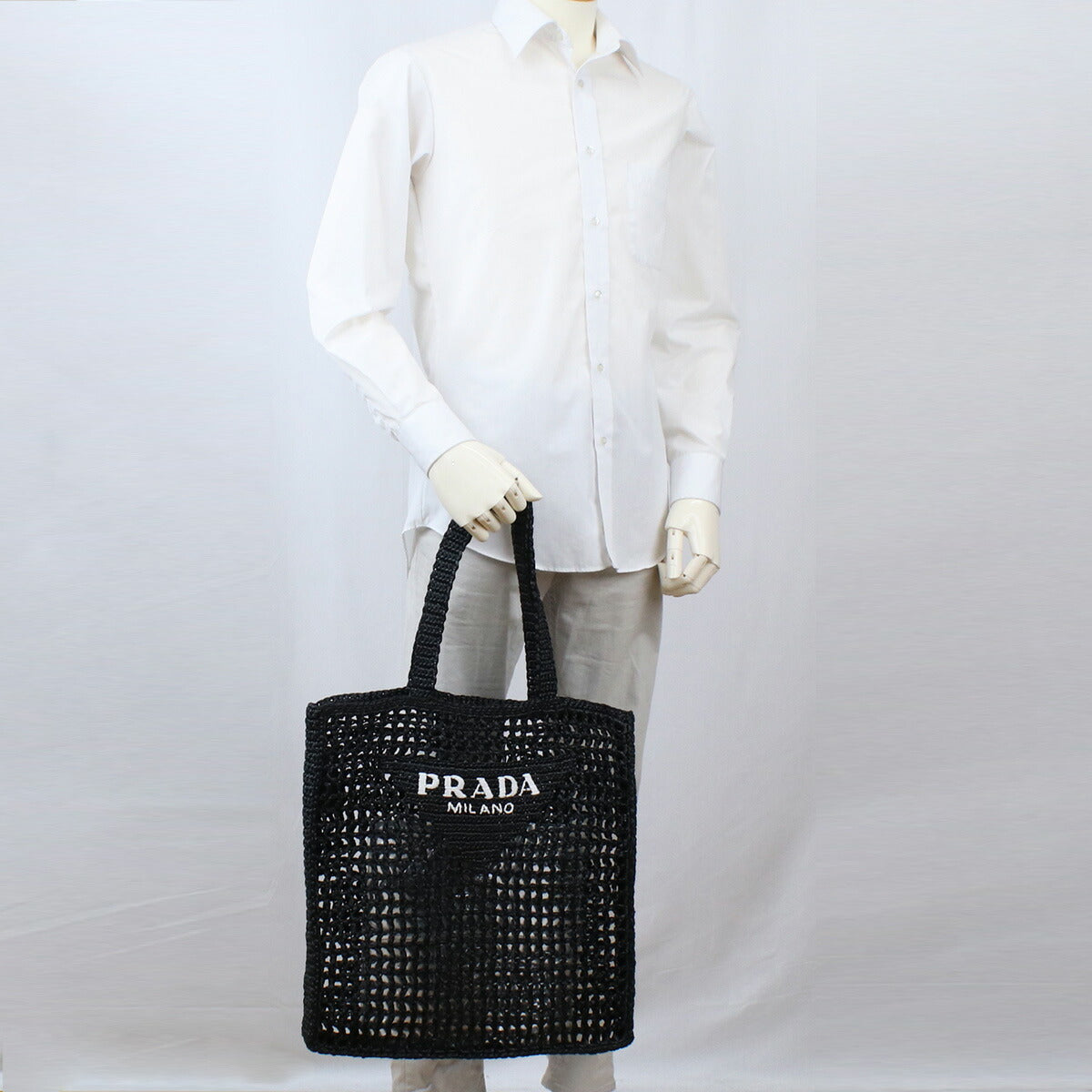 プラダ カゴバッグ メンズ RAFIA ラフィア イタリア 2VG105 NERO ブラック バッグ PRA2VG105011