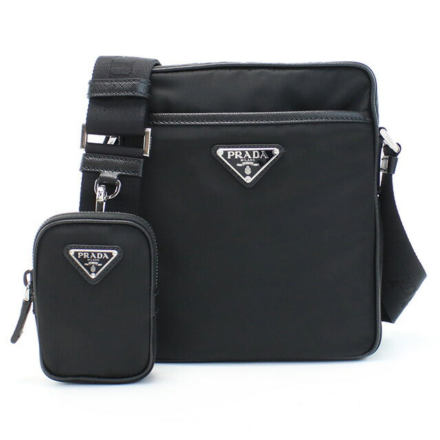 プラダ 斜め掛け ショルダーバッグ メンズ ブランド PRADA TESSUTO+SAFFIANO ナイロン イタリア 2VH112 NERO ブラック バッグ PRA2VH112041