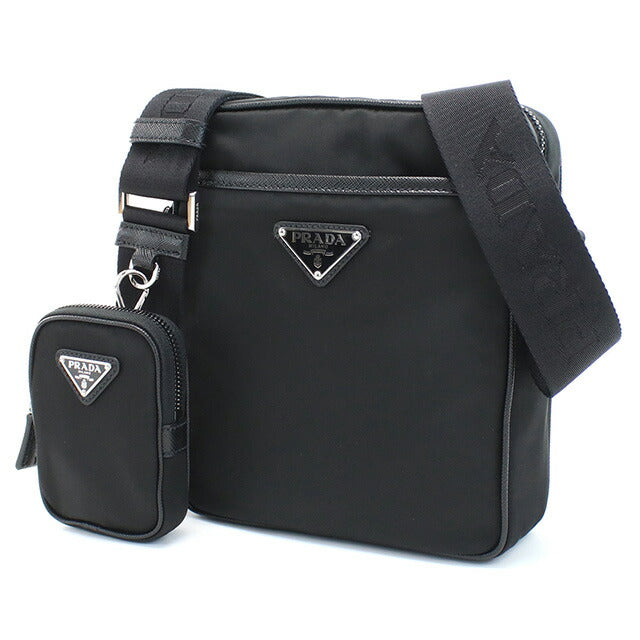 プラダ 斜め掛け ショルダーバッグ メンズ ブランド PRADA TESSUTO+SAFFIANO ナイロン イタリア 2VH112 NERO ブラック バッグ PRA2VH112041