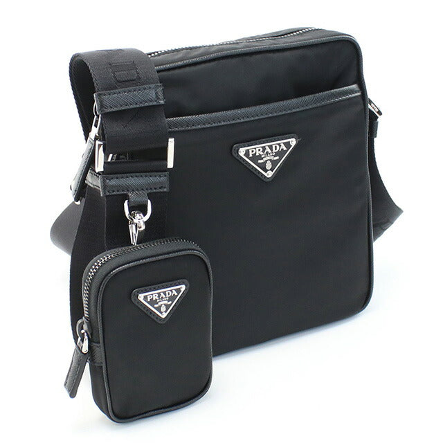 プラダ 斜め掛け ショルダーバッグ メンズ ブランド PRADA TESSUTO+SAFFIANO ナイロン イタリア 2VH112 NERO ブラック バッグ PRA2VH112041