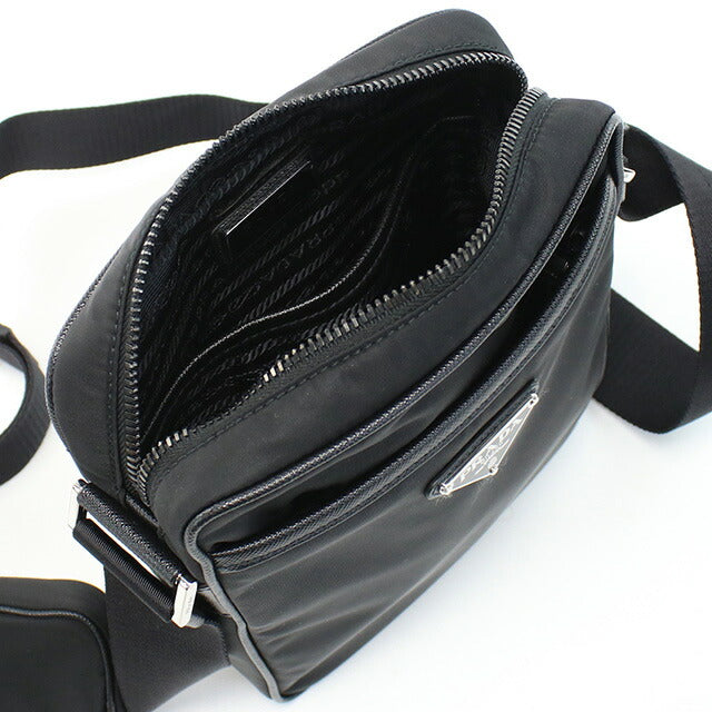 プラダ 斜め掛け ショルダーバッグ メンズ ブランド PRADA TESSUTO+SAFFIANO ナイロン イタリア 2VH112 NERO ブラック バッグ PRA2VH112041